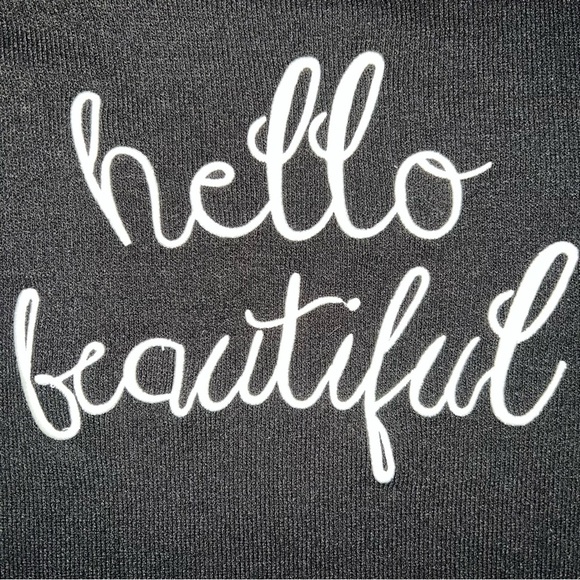 Gilli Hello Beautiful Black Embroidered Sweater - Small - Picture 4 of 10